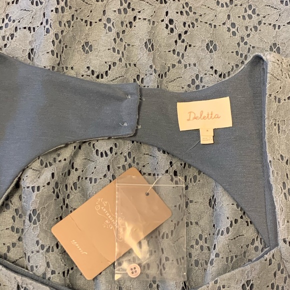 NWT Anthropologie Deletta Blue Midi Dress size Medium - Picture 6 of 9